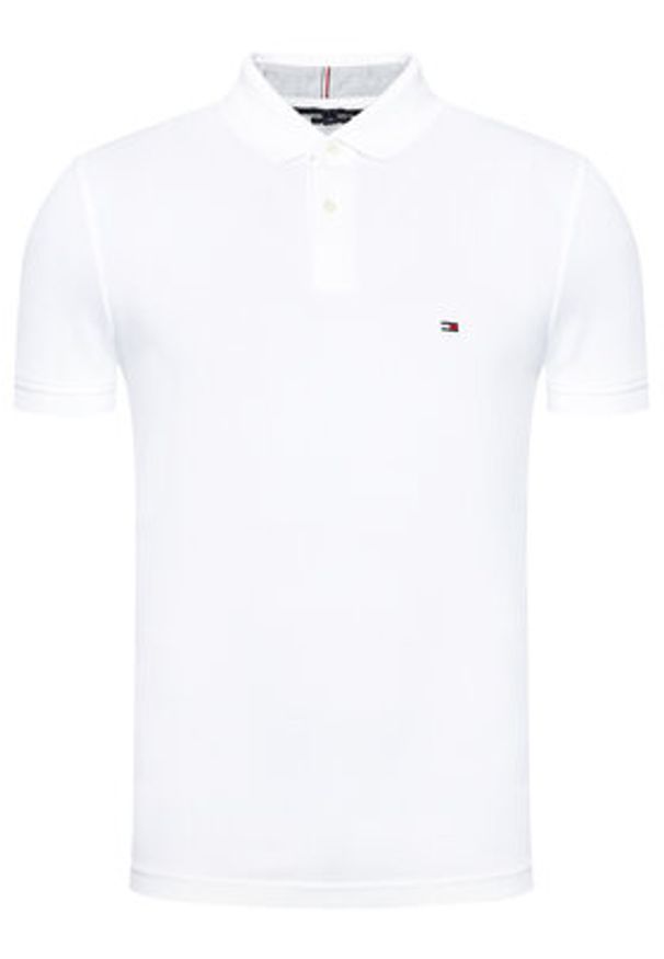 TOMMY HILFIGER - Tommy Hilfiger Polo 1985 MW0MW17770 Biały Regular Fit. Typ kołnierza: polo. Kolor: biały. Materiał: bawełna