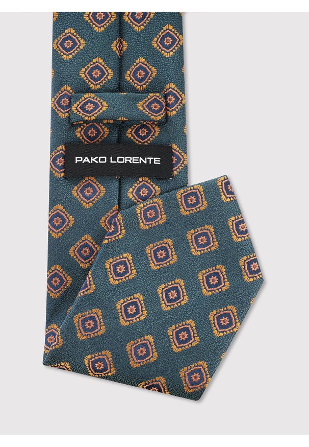 Pako Lorente - PAKO LORENTE – Zielony krawat męski. Kolor: zielony. Materiał: poliester