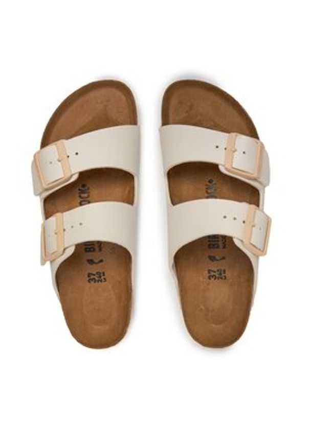 Birkenstock Klapki Arizona Birko-Flor 1027339 Beżowy. Kolor: beżowy. Materiał: skóra