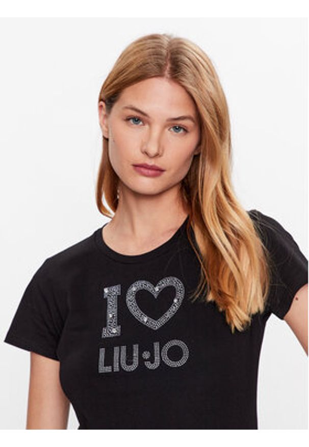 Liu Jo T-Shirt WF3076 JS923 Czarny Regular Fit. Kolor: czarny. Materiał: bawełna