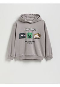 Reserved - Bluza Minecraft - ciemnoszary. Kolor: szary. Materiał: bawełna, dzianina
