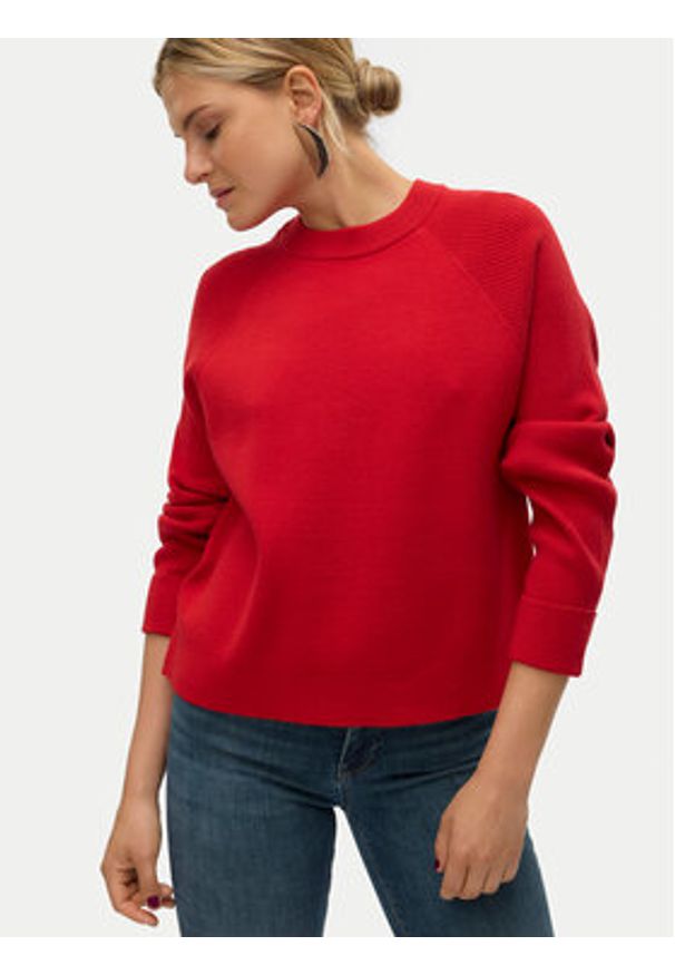 Vero Moda Sweter Gold 10315516 Czerwony Regular Fit. Kolor: czerwony. Materiał: syntetyk, wiskoza