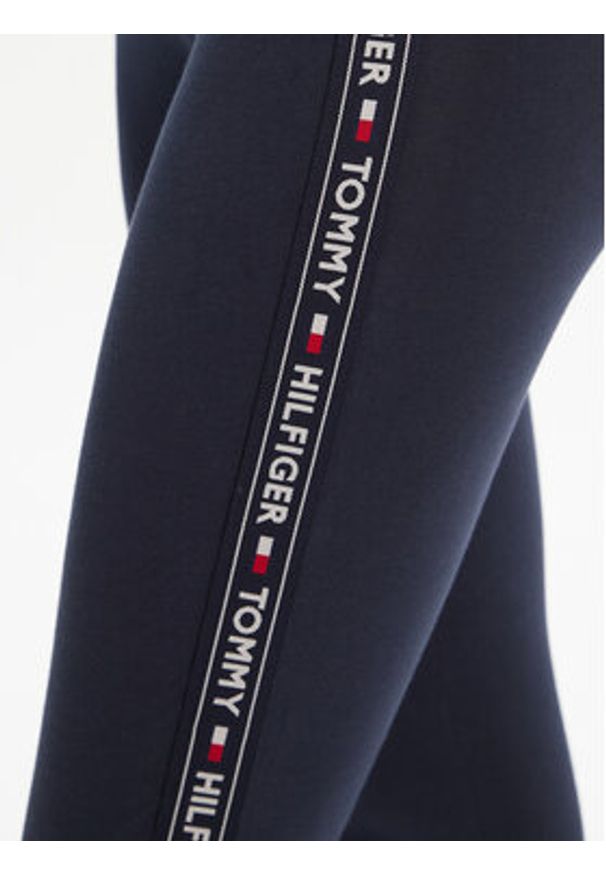 TOMMY HILFIGER - Tommy Hilfiger Legginsy UW0UW00563 Granatowy Slim Fit. Kolor: niebieski. Materiał: bawełna