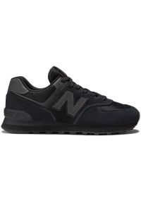 Sneakersy męskie czarne New Balance ML574EVE. Okazja: do pracy, na co dzień, na spacer. Kolor: czarny. Model: New Balance 574. Sport: turystyka piesza