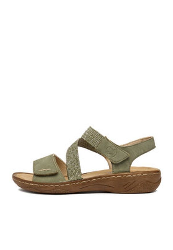 Rieker Sandały CEO-V2862-52 Zielony. Kolor: zielony. Materiał: skóra