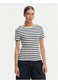 TOMMY HILFIGER - Tommy Hilfiger T-Shirt WW0WW49250 Écru Slim Fit. Kolor: kremowy. Materiał: bawełna #2