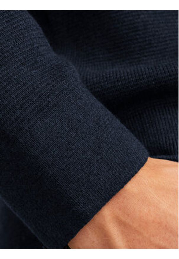 Jack & Jones - Jack&Jones Sweter Milano 12259666 Granatowy Relaxed Fit. Kolor: niebieski. Materiał: bawełna