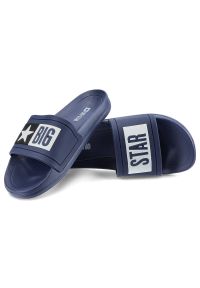 Big-Star - Granatowe Klapki Big Star Damskie Buty Wodoodporne. Okazja: do domu, na plażę. Kolor: niebieski. Wzór: aplikacja. Sezon: lato. Styl: wakacyjny #6