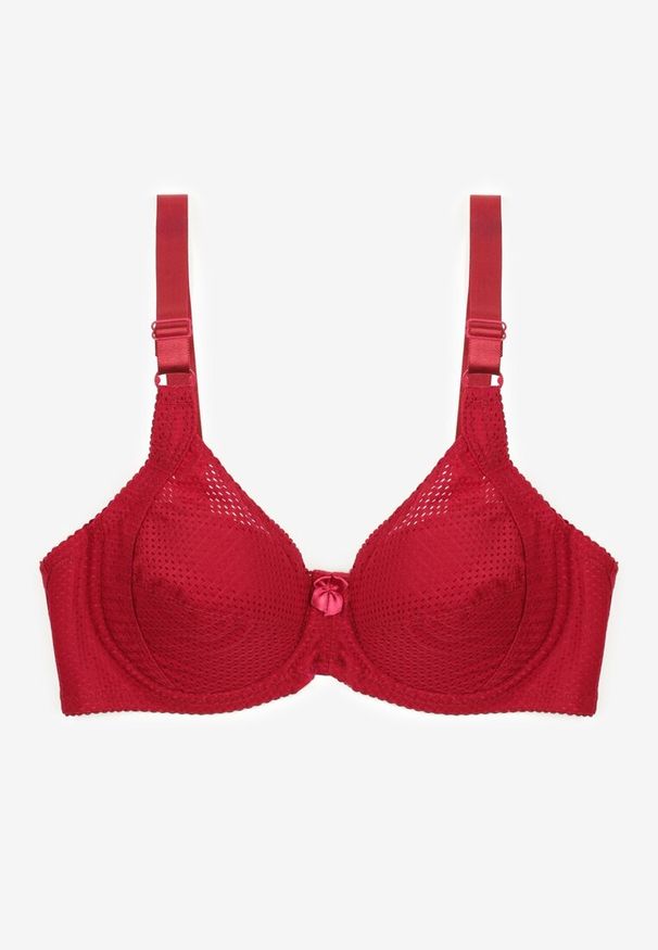 Renee - Bordowy Biustonosz Full Cup z Regulowanymi Ramiączkami Vikole. Kolor: czerwony