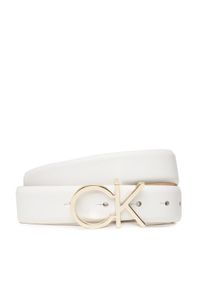 Calvin Klein Pasek Damski Re-Lock Ck Logo Belt K60K610157 Biały. Kolor: biały. Materiał: skóra