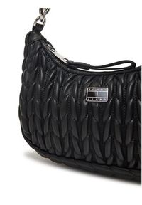 Tommy Jeans Torebka Tjw Iconic Shoulder Quilted AW0AW17302 Czarny. Kolor: czarny. Materiał: skórzane