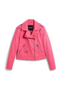 Desigual Kurtka z imitacji skóry Lolly 26SWEW06 Różowy Regular Fit. Kolor: różowy. Materiał: skóra #4