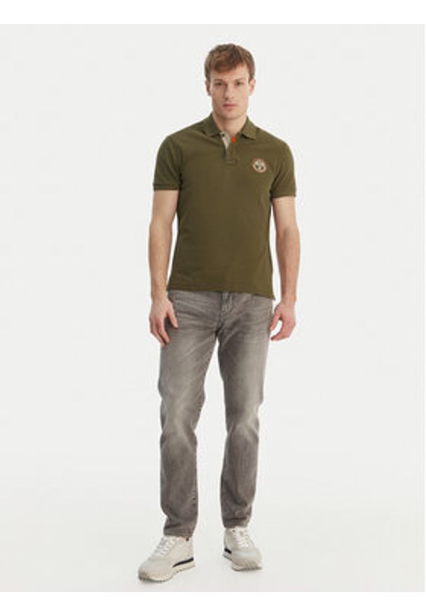 Napapijri Polo E-Clanis NP0A4ID3 Zielony Regular Fit. Typ kołnierza: polo. Kolor: zielony. Materiał: bawełna
