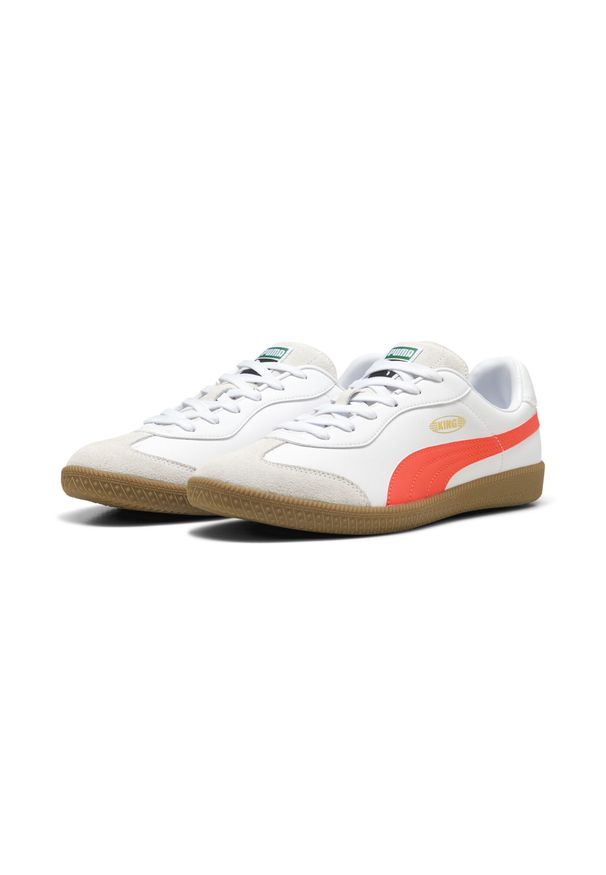 Puma - Buty piłkarskie KING 21 IT PUMA White Glowing Red. Kolor: czerwony, biały, wielokolorowy. Sport: piłka nożna