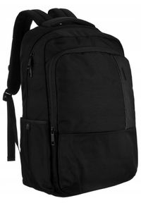 DAVID JONES - Plecak z kieszenią na laptop i portem USB czarny David Jones PC-034. Kolor: czarny. Materiał: materiał. Styl: sportowy