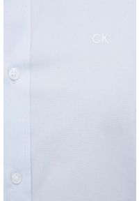 Calvin Klein koszula męska kolor niebieski slim z kołnierzykiem klasycznym. Typ kołnierza: kołnierzyk klasyczny. Kolor: niebieski. Styl: klasyczny #4