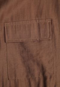 Born2be - Brązowa Nietoperzowa Koszula Safari z Lnem i Wiskozą ze Ściągaczem w Pasie Mezriss. Okazja: na co dzień, do pracy, na spotkanie biznesowe. Kolor: brązowy. Materiał: wiskoza, len. Styl: casual, biznesowy #5