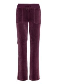Juicy Couture - JUICY COUTURE Śliwkowe damskie spodnie welurowe Del Ray Pocket Pant, Rozmiar XS. Kolor: fioletowy. Materiał: welur #2