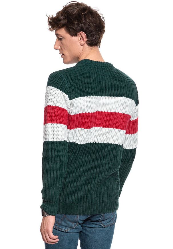 Wrangler - MĘSKI SWETER WRANGLER CHUNKY KNIT PINE W8A7PCG01 112132375. Wzór: kolorowy
