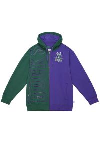 Mitchell & Ness - Polar z kapturem Milwaukee Bucks Intégrale 2.0. Typ kołnierza: kaptur. Kolor: zielony, fioletowy, wielokolorowy. Materiał: polar #1