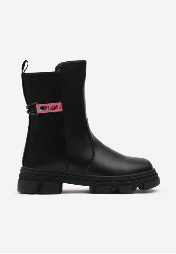 Born2be - Czarne Botki Sztyblety z Protektorem Cercella. Kolor: czarny. Sezon: zima