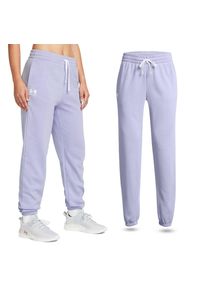 Spodnie dresowe damskie Under Armour Rival Terry Joggers joggery. Kolor: fioletowy. Materiał: dresówka