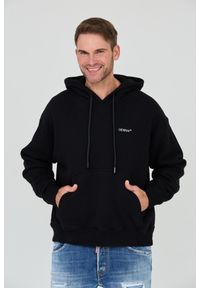 OFF-WHITE Czarna męska bluza, Rozmiar L. Typ kołnierza: kaptur. Kolor: czarny