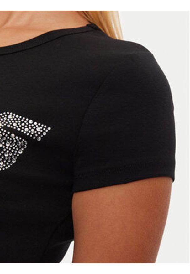 Guess T-Shirt V4BI16 KCIV1 Czarny Regular Fit. Kolor: czarny. Materiał: bawełna