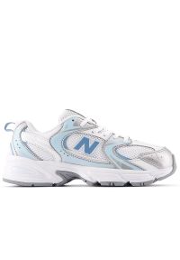 Buty młodzieżowe New Balance GR530ED - białe. Okazja: na co dzień. Kolor: biały. Materiał: guma, syntetyk, materiał. Szerokość cholewki: normalna