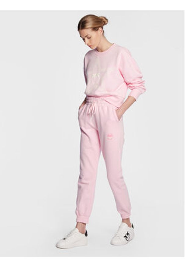 Pinko Spodnie dresowe 100371 A0KN Różowy Regular Fit. Kolor: różowy. Materiał: dresówka, bawełna
