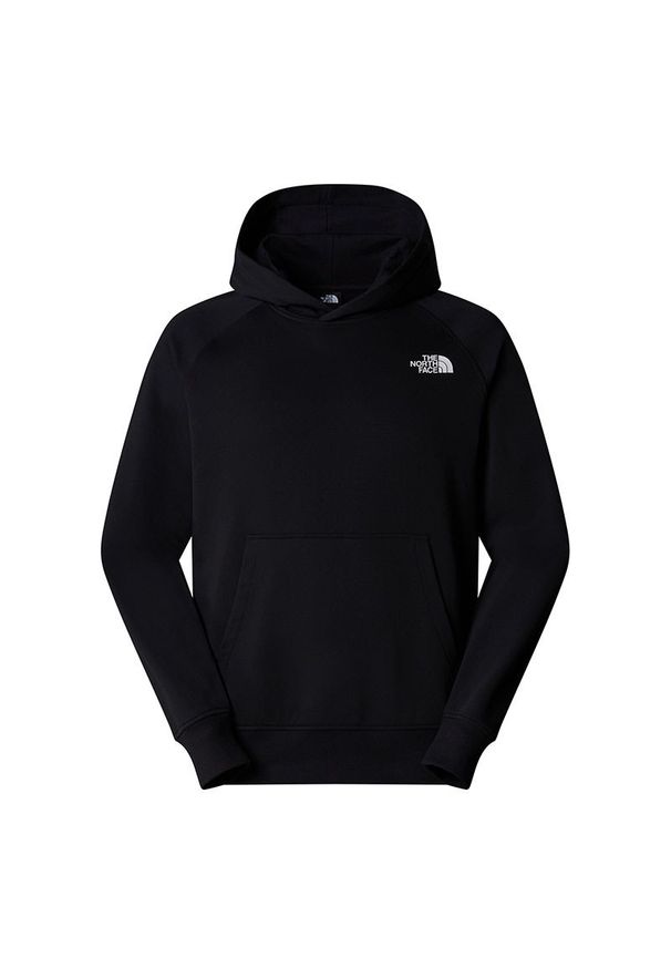 Bluza męska The North Face Raglan Redbox 0A89F9KY41 - czarna. Okazja: na co dzień. Typ kołnierza: kaptur. Kolor: czarny. Materiał: poliester, bawełna. Długość rękawa: raglanowy rękaw. Styl: klasyczny, sportowy, casual