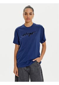 Hugo T-Shirt 50528585 Granatowy Regular Fit. Kolor: niebieski. Materiał: bawełna