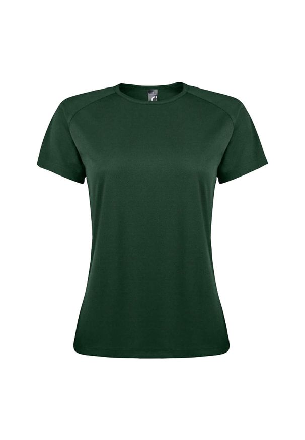 SOL'S - Koszulka Damska Sportowa Raglanowa. Kolor: czerwony, wielokolorowy, zielony. Długość rękawa: raglanowy rękaw. Sport: turystyka piesza