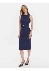 Rinascimento Sukienka koktajlowa CFC0125073003 Granatowy Slim Fit. Kolor: niebieski. Materiał: syntetyk. Styl: wizytowy