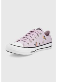 Converse tenisówki damskie kolor fioletowy. Nosek buta: okrągły. Zapięcie: sznurówki. Kolor: fioletowy. Materiał: guma #5