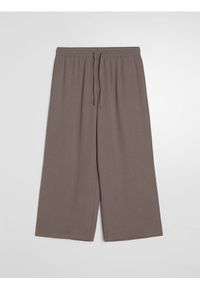 Sinsay - Spodnie culotte z kieszeniami - brązowy. Kolor: brązowy #1