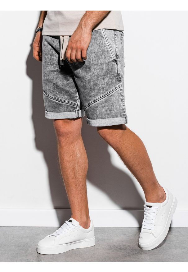 Szare szorty Ombre Clothing z aplikacjami, krótkie