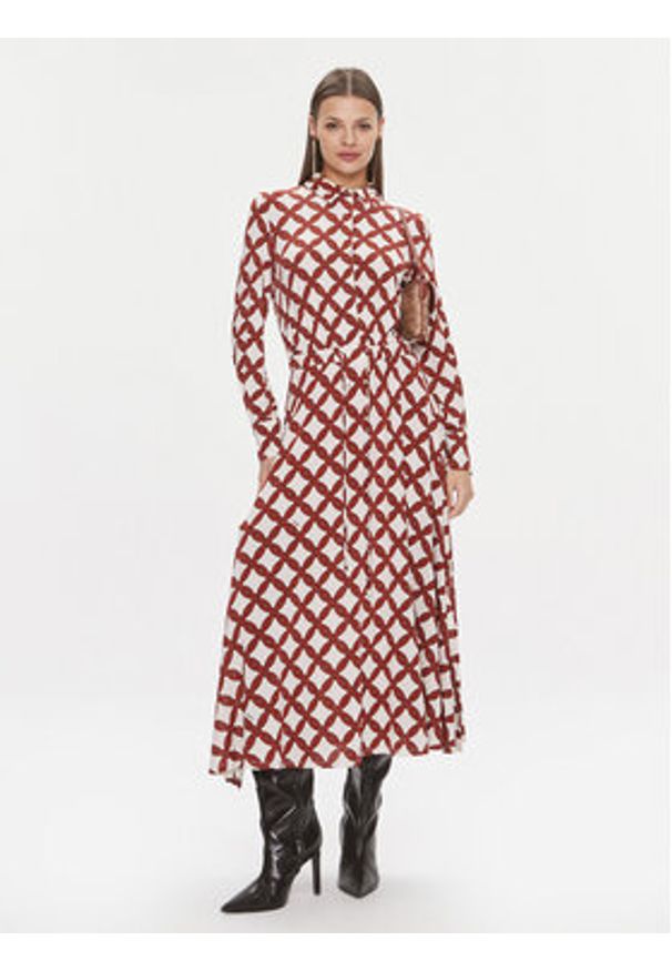 Marella Sukienka codzienna Pluto 2413621031200 Écru Regular Fit. Okazja: na co dzień. Materiał: wiskoza. Typ sukienki: proste. Styl: casual