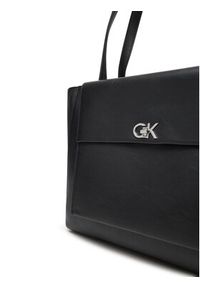 Calvin Klein Torebka Ck Re-Lock Medium Shopper LV04F3223G Czarny. Kolor: czarny. Materiał: skórzane