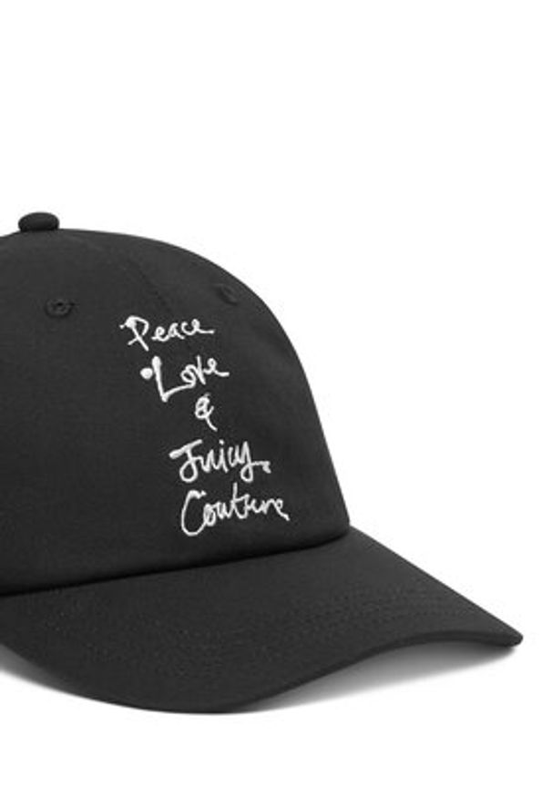 Juicy Couture Czapka z daszkiem Peace Love And Juicy JCAWH225703 Czarny. Kolor: czarny. Materiał: materiał, bawełna