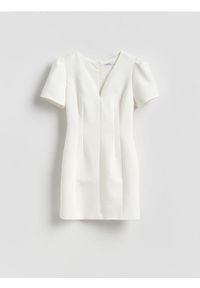Reserved - Sukienka mini - złamana biel. Materiał: tkanina, wiskoza. Długość: mini #1