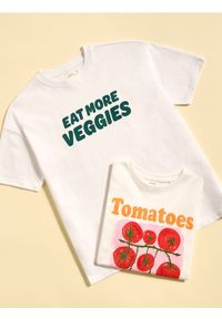 Reserved - T-shirt z nadrukiem - biały. Kolor: biały. Materiał: bawełna. Wzór: nadruk