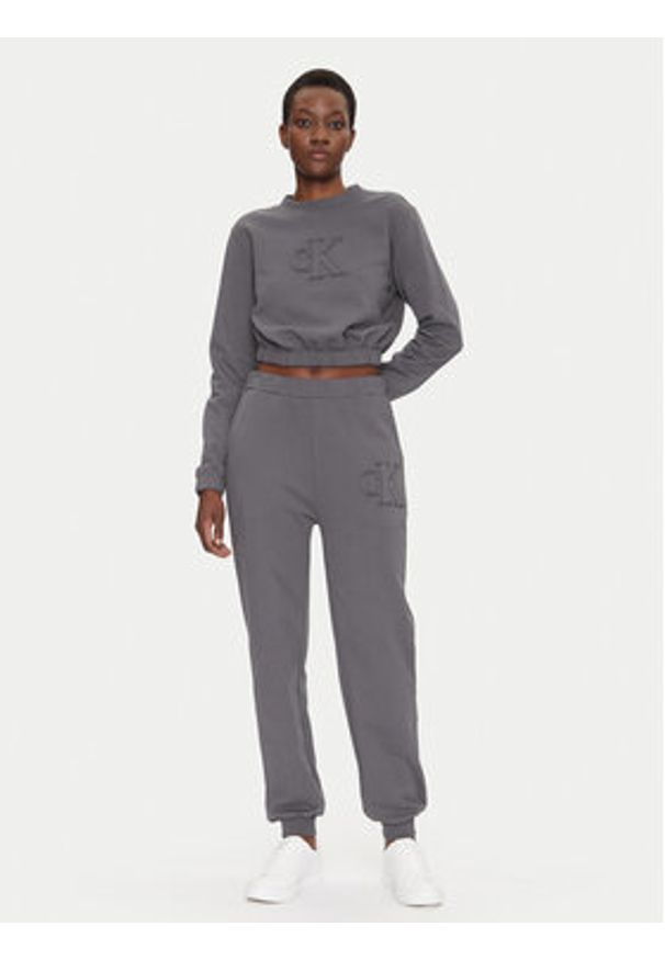 Calvin Klein Jeans Spodnie dresowe J20J225355 Szary Regular Fit. Kolor: szary. Materiał: bawełna
