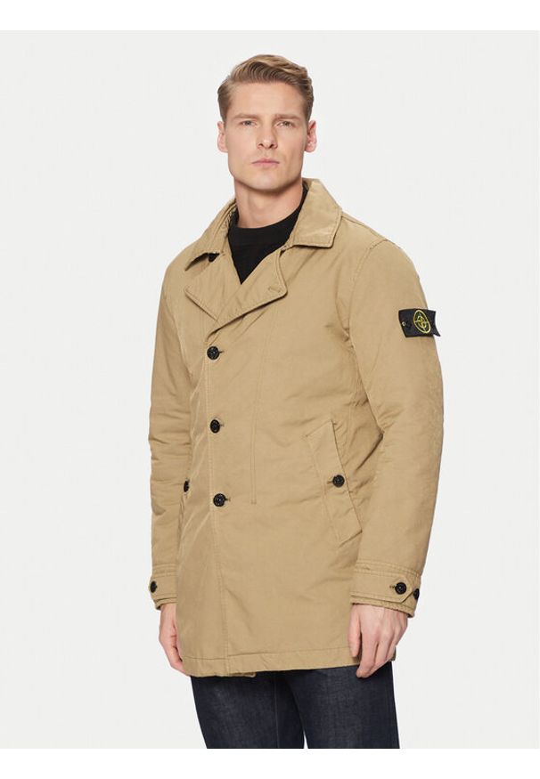 Stone Island Płaszcz przejściowy 811542149 Beżowy Regular Fit. Kolor: beżowy. Materiał: syntetyk