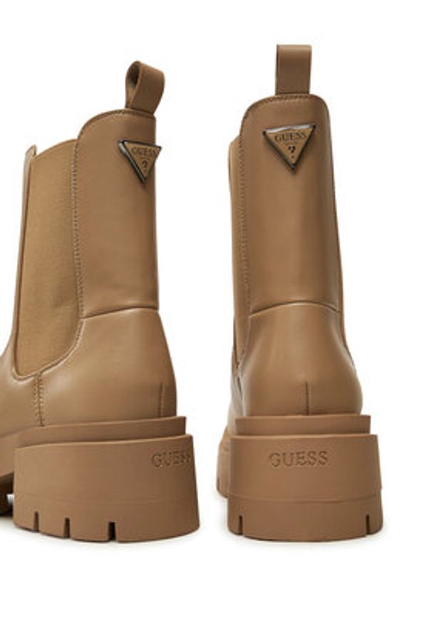 Guess Sztyblety Charlotte FLFCHT ELE10 Beżowy. Kolor: beżowy. Materiał: skóra