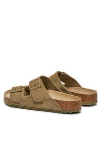 Birkenstock Klapki Arizona SFB 1019045 Khaki. Kolor: brązowy. Materiał: skóra, zamsz