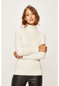 DKNY - Dkny - Sweter. Typ kołnierza: golf. Kolor: biały. Materiał: nylon, wiskoza, dzianina #1