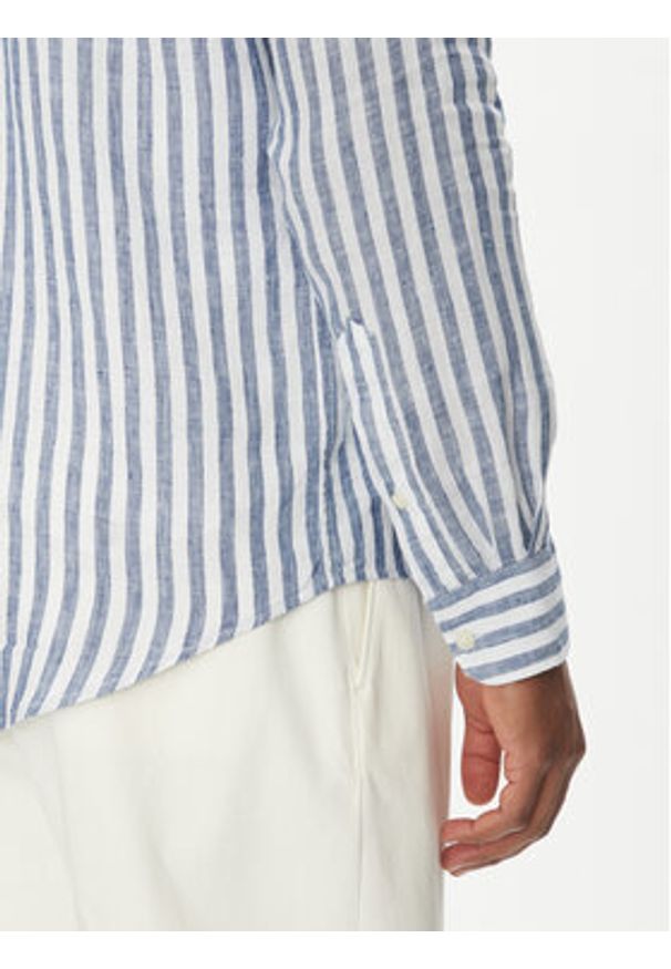 TOMMY HILFIGER - Tommy Hilfiger Koszula Essential MW0MW38581 Niebieski Regular Fit. Kolor: niebieski. Materiał: len