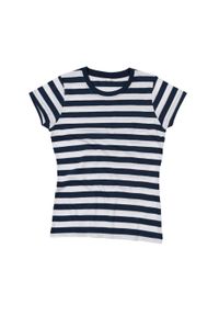 MANTIS - T-shirt Damski W Paski. Kolor: niebieski, biały, wielokolorowy. Wzór: paski. Sport: turystyka piesza
