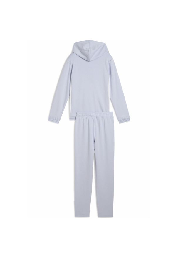 Puma - Młodzieżowy dres z kapturem i metalicznym wykończeniem PUMA Cool Weather Blue. Kolor: niebieski. Materiał: dresówka. Styl: młodzieżowy